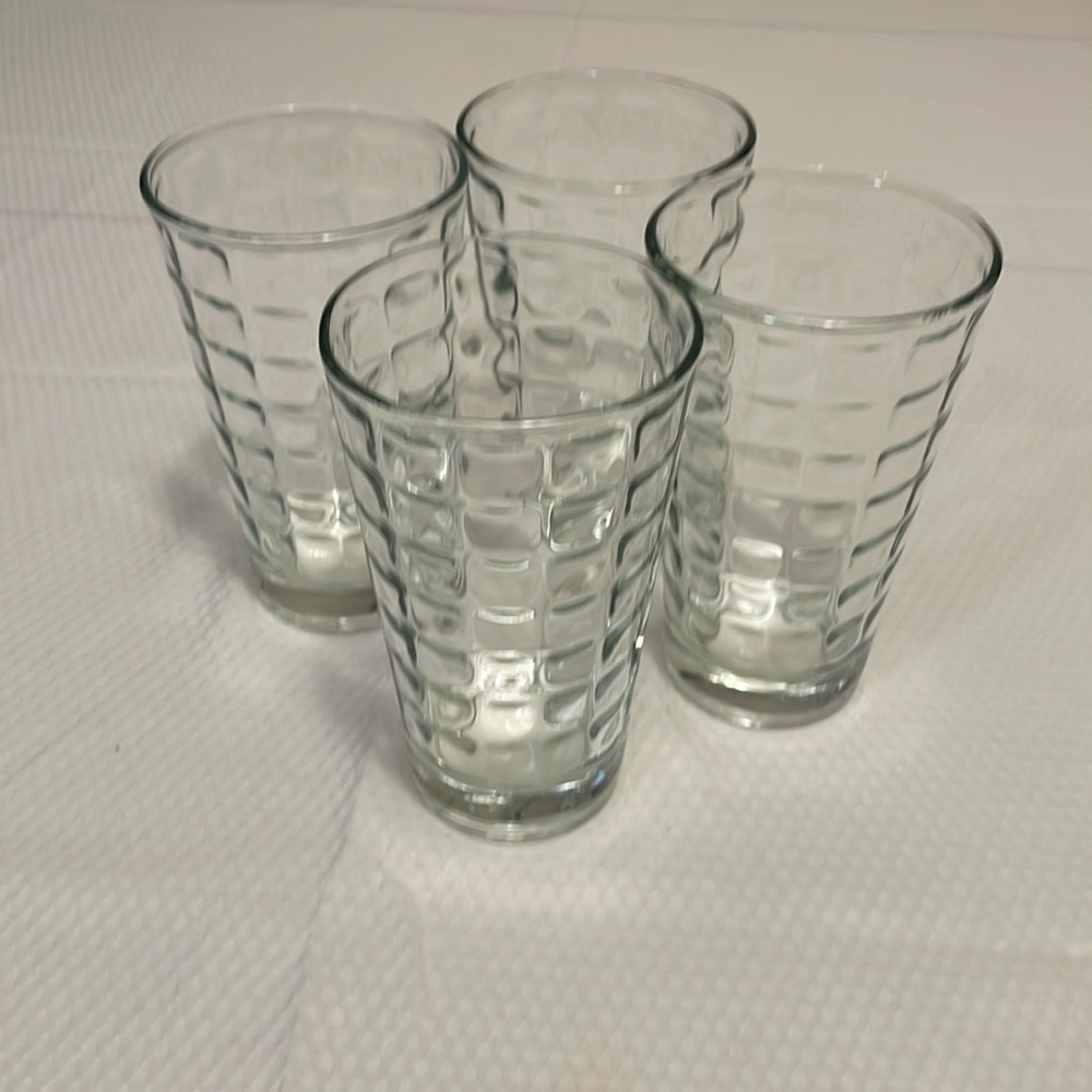 Vintage Pasabahce Optic Block Tumbler. Set of four.